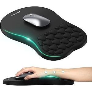 Ergonomic Mouse Pad With Wrist Rest, Soft Mousepad With Massage Design, Memory
